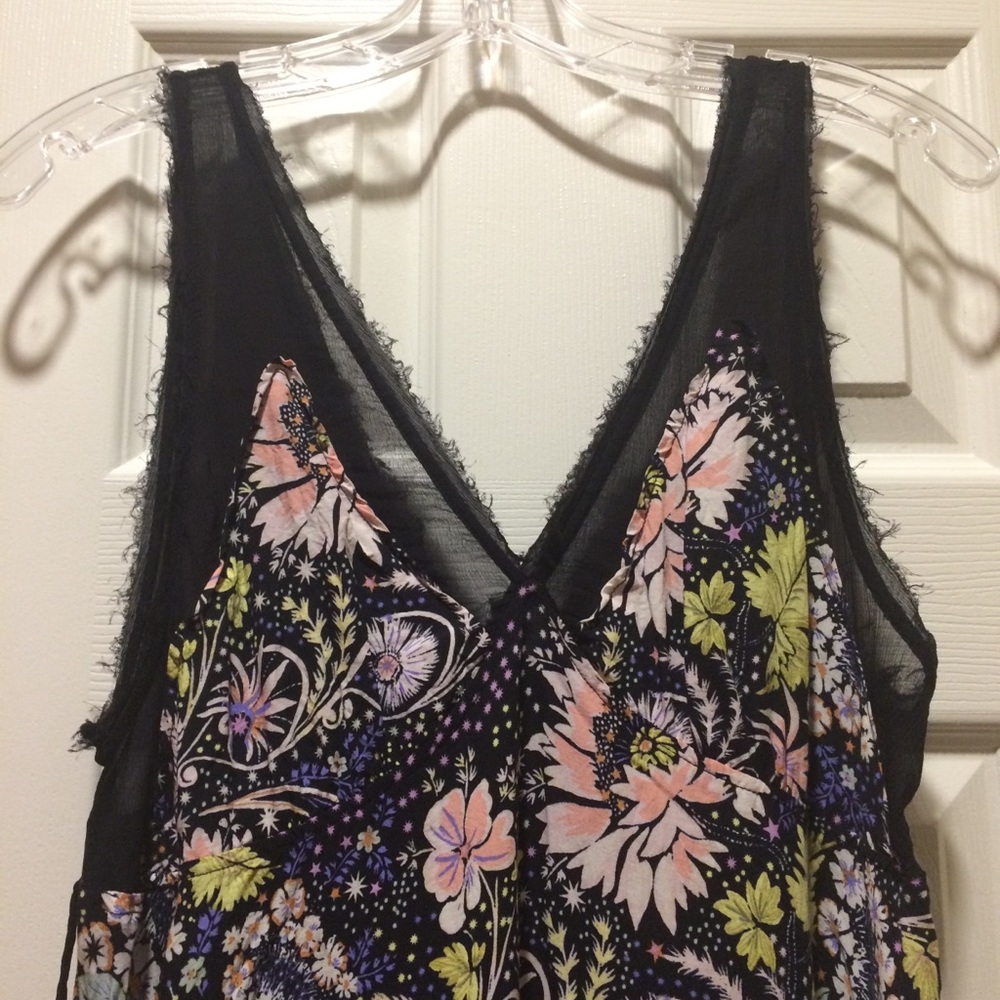 GUC: Free People Longwood Floral Mesh slip dress, (M) - Picture 4 of 6